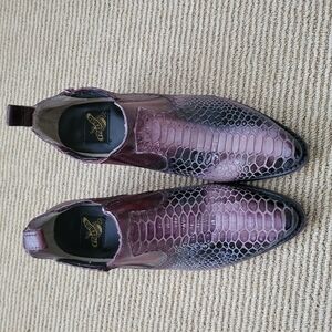 Women's Freebird by Steven purple burgundy leather booties